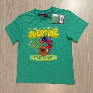 Overtime SpongeBob SquarePants Boys Green‎ Graphic T-Shirt Size XS NEW